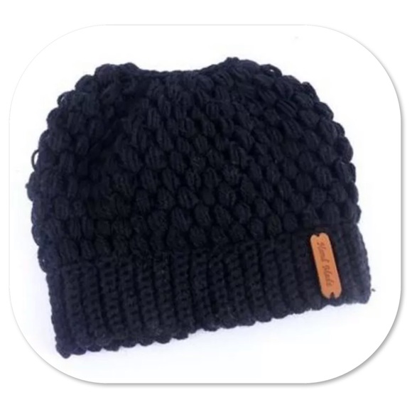 Ponytail Stretch Knit Beanie-4 colors! - Picture 3 of 6